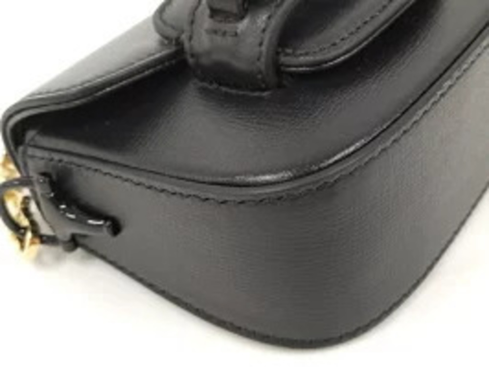 Gucci Bag Shoulder Horsebit Black Leather Sherry - Picture 5 of 9